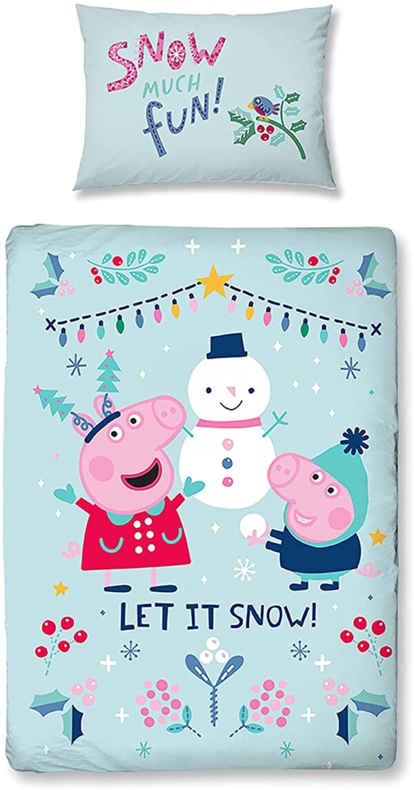 Peppa Pig Snowman Junior Panel Duvet Pillowcase Set
