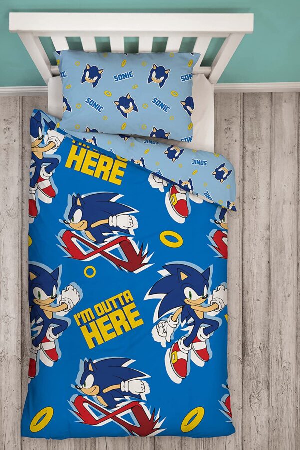 Sonic the Hedgehog Zoom Single Duvet Pillowcase Set